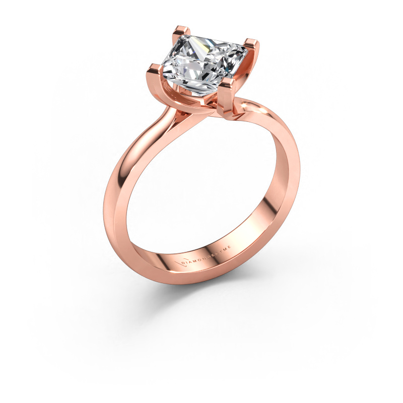 Bild av Förlovningsring Dewi Square 585 roséguld Diamant 1.70 crt