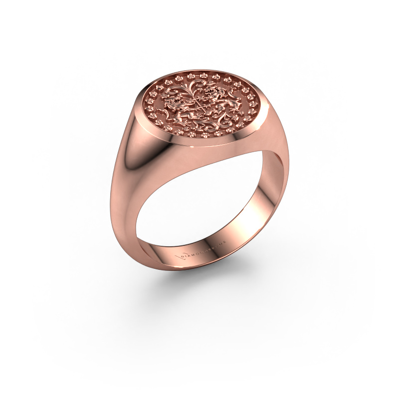 Image of Family crest ring Dex 585 rose gold