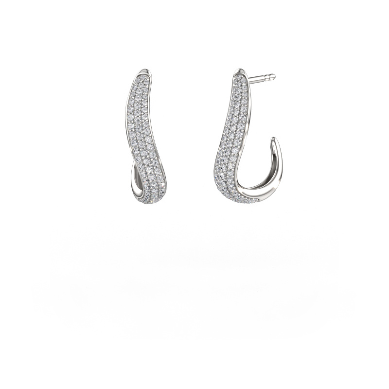 Image de Boucles d'oreilles Dina 2 585 or blanc Diamant 0.645 crt
