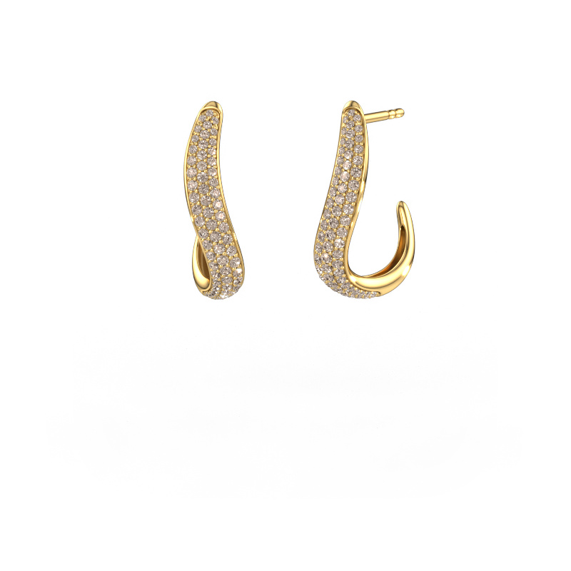 Afbeelding van Oorbellen Dina 2 585 goud Bruine diamant 0.645 crt