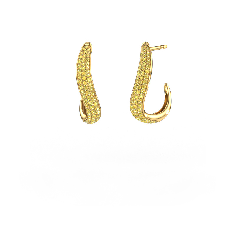 Image de Boucles d'oreilles Dina 2 585 or jaune Saphir jaune 0.8 mm
