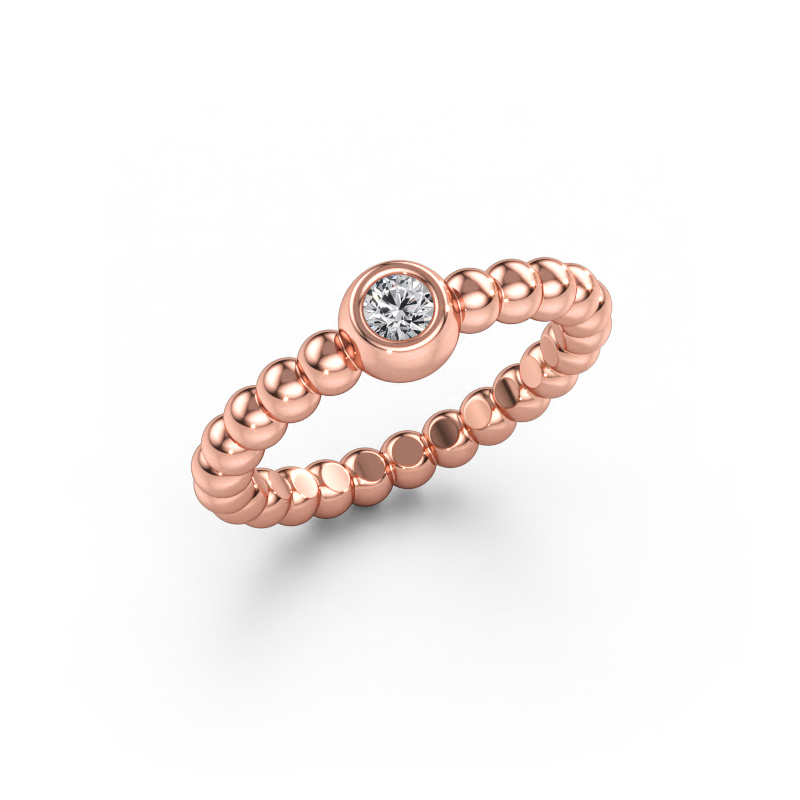 Bild av Stapelbar ring Dini 585 roséguld Diamant 0.10 crt