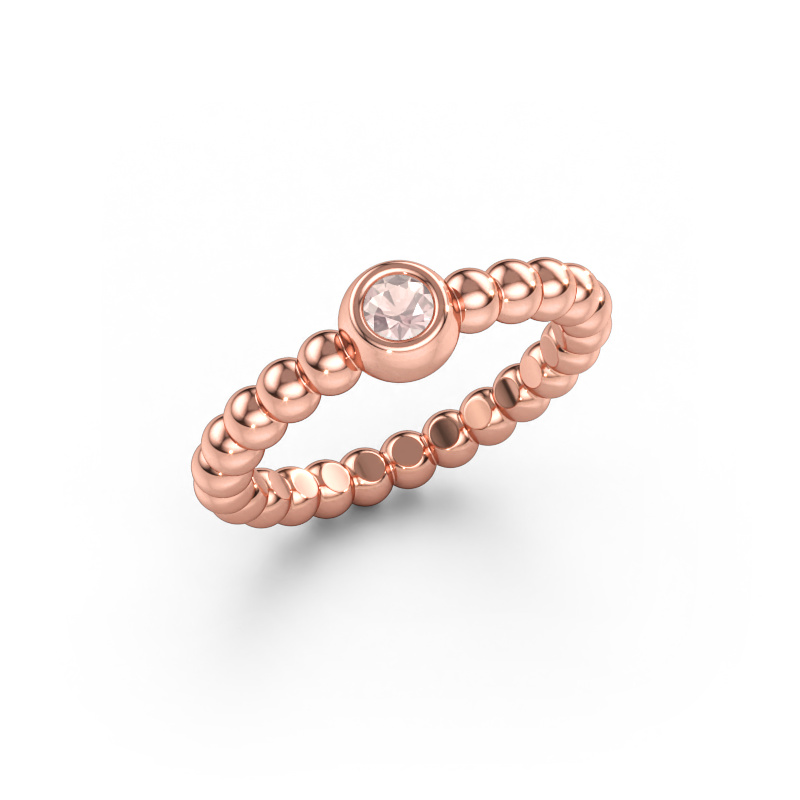 Immagine di Anello componibile Dini 585 oro rosa Morganite champagne 3 mm