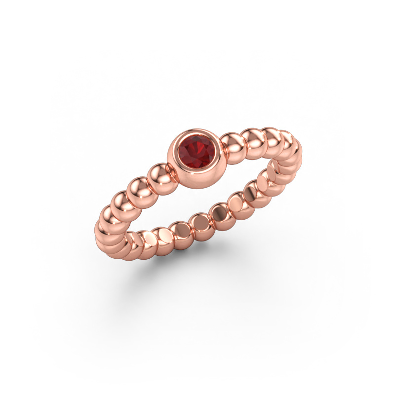 Bild av Stapelbar ring Dini 585 roséguld Rubin 3 mm