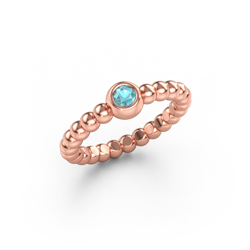 Immagine di Anello componibile Dini 585 oro rosa Topazio blu 3 mm