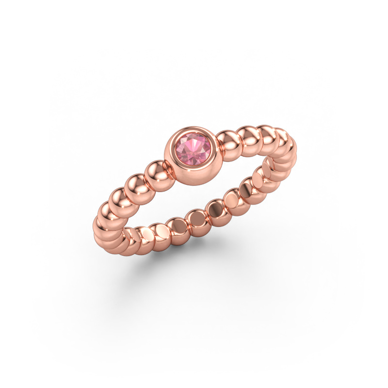 Immagine di Anello componibile Dini 585 oro rosa Tormalina rosa 3 mm