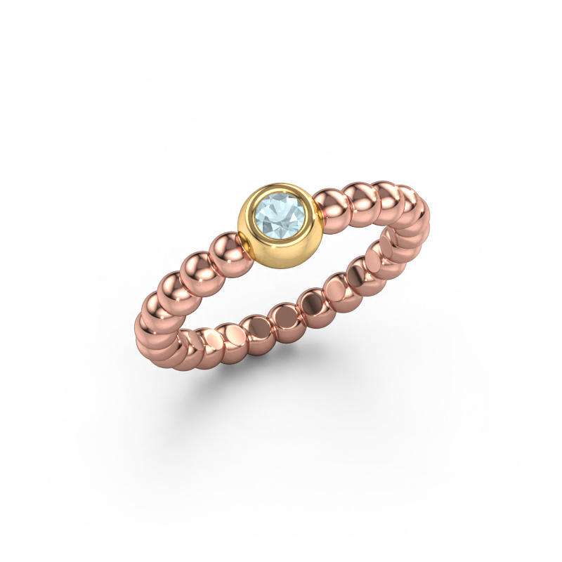 Bild von Vorsteckring Dini 585 Roségold Aquamarin 3 mm