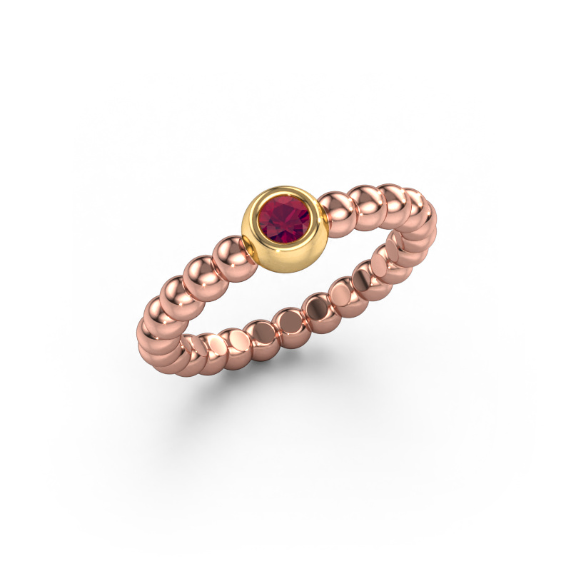 Image of Stackable ring Dini 585 rose gold Rhodolite 3 mm