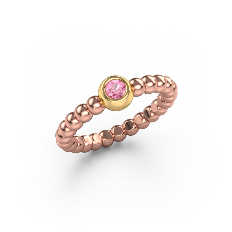 Image of Stackable ring Dini 585 rose gold Pink sapphire 3 mm