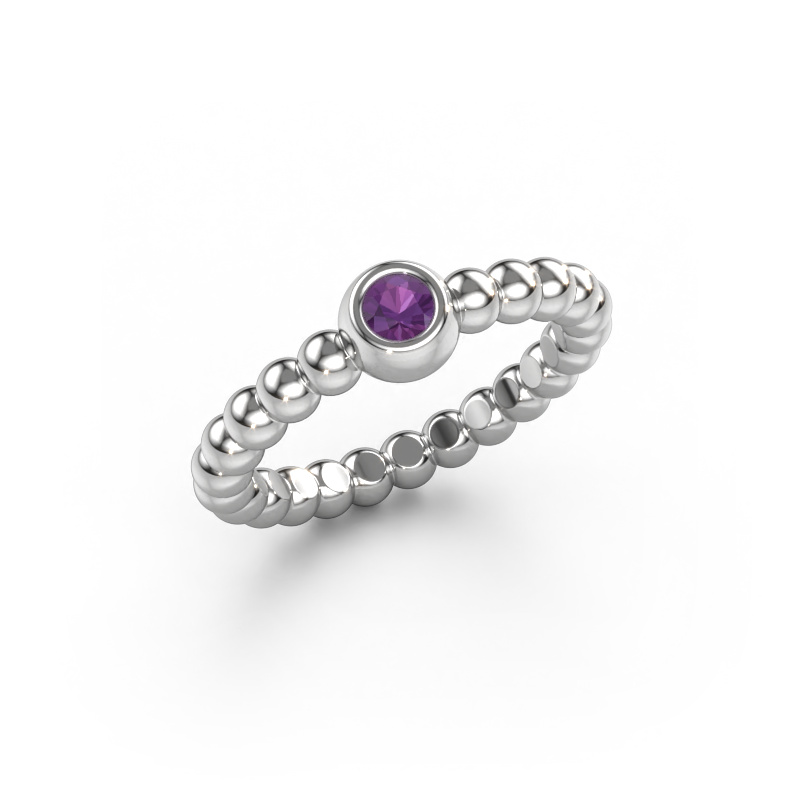 Image of Stackable ring Dini 950 platinum Amethyst 3 mm