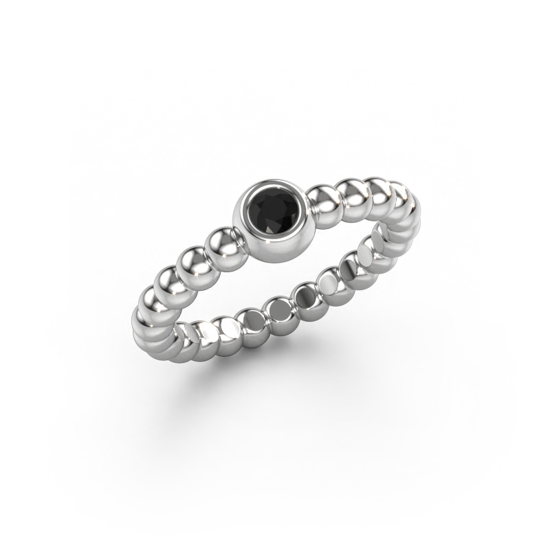 Image of Stackable ring Dini 950 platinum Black diamond 0.12 crt