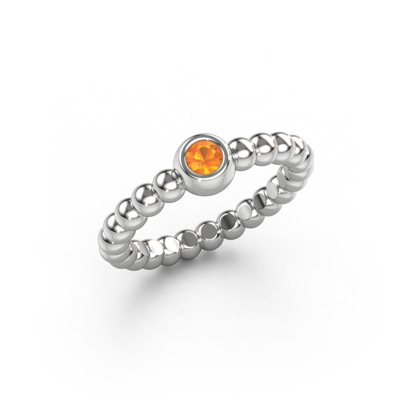 Image of Stackable ring Dini 950 platinum Citrin 3 mm