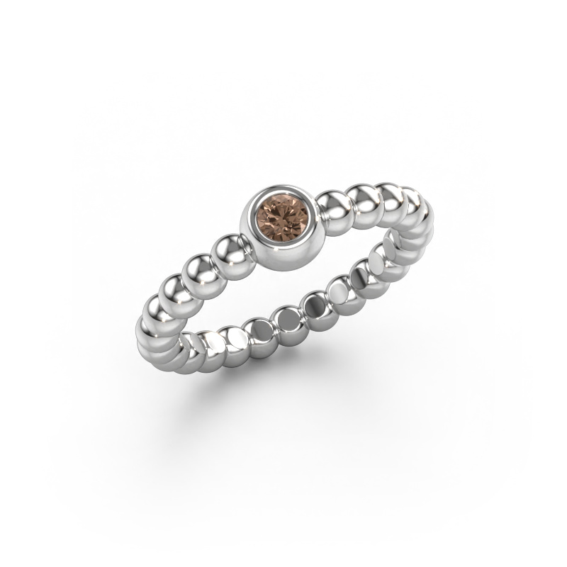 Image of Stackable ring Dini 950 platinum Brown diamond 0.10 crt