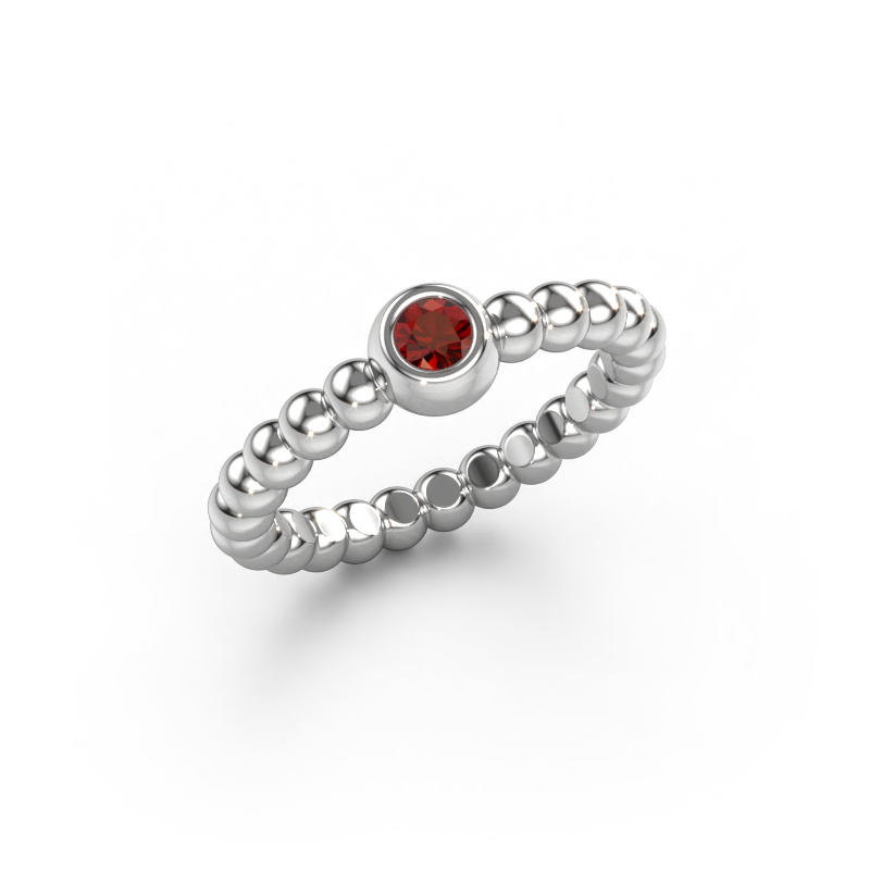 Image of Stackable ring Dini 950 platinum Garnet 3 mm