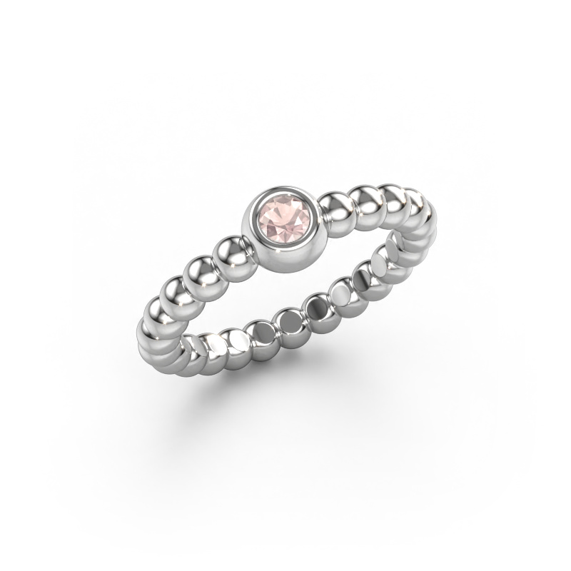 Image of Stackable ring Dini 950 platinum Morganite champagne 3 mm
