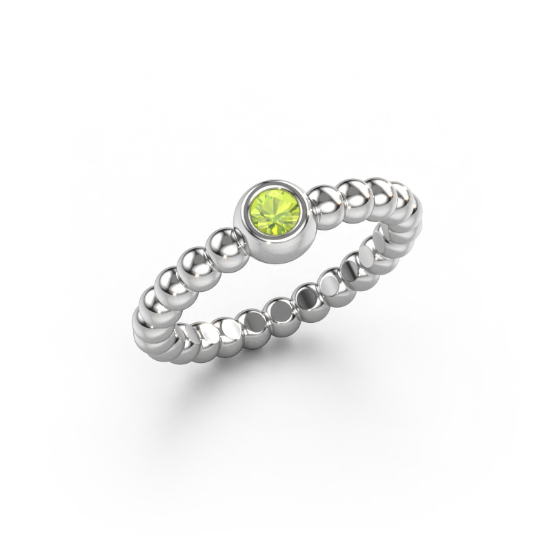 Image of Stackable ring Dini 950 platinum Peridot 3 mm