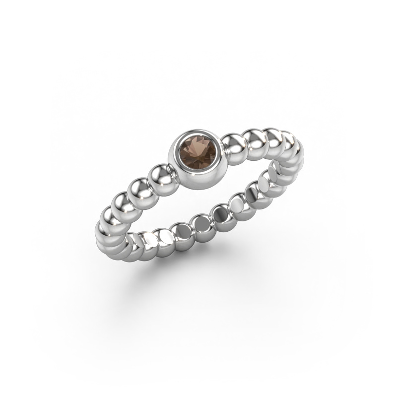Image of Stackable ring Dini 950 platinum Smokey quartz 3 mm