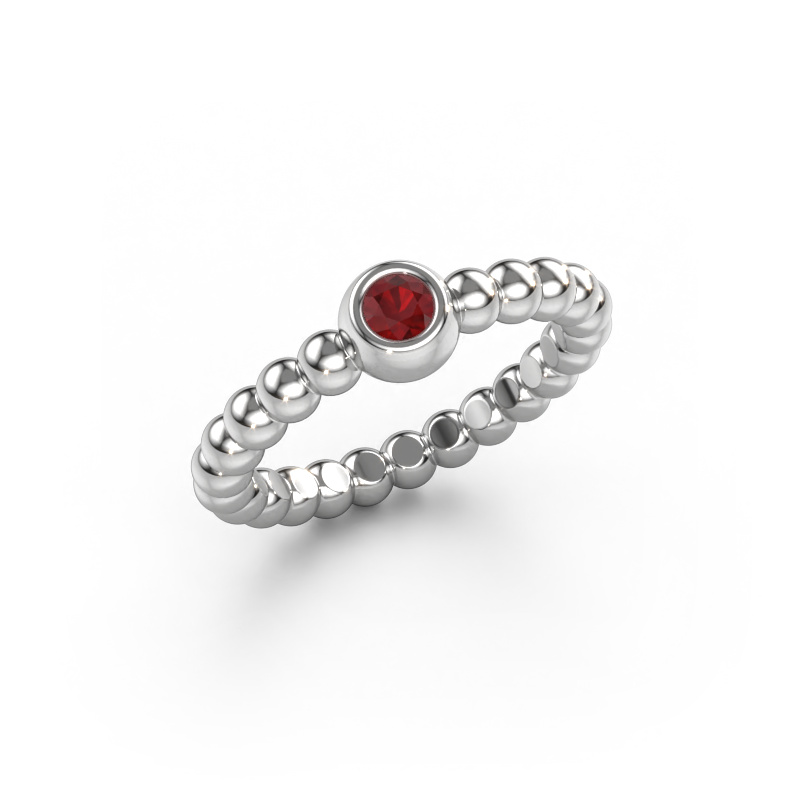 Image of Stackable ring Dini 950 platinum Ruby 3 mm