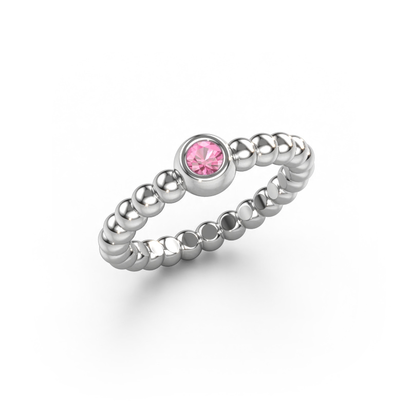 Image of Stackable ring Dini 950 platinum Pink sapphire 3 mm