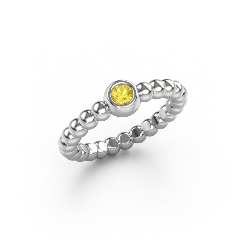 Image of Stackable ring Dini 950 platinum Yellow sapphire 3 mm