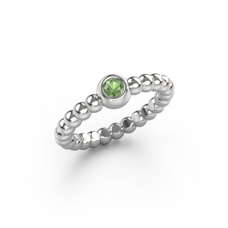 Image de Bague superposable Dini 950 platine Vert tourmaline 3 mm