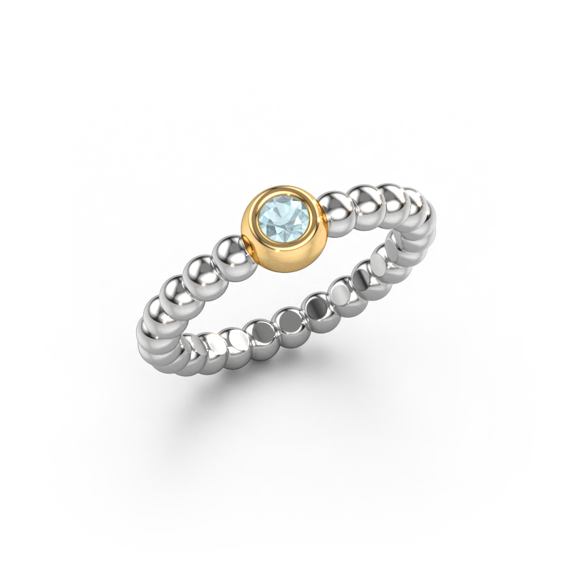 Image of Stackable ring Dini 585 white gold Aquamarine 3 mm