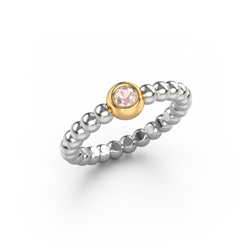 Image of Stackable ring Dini 585 white gold Morganite champagne 3 mm