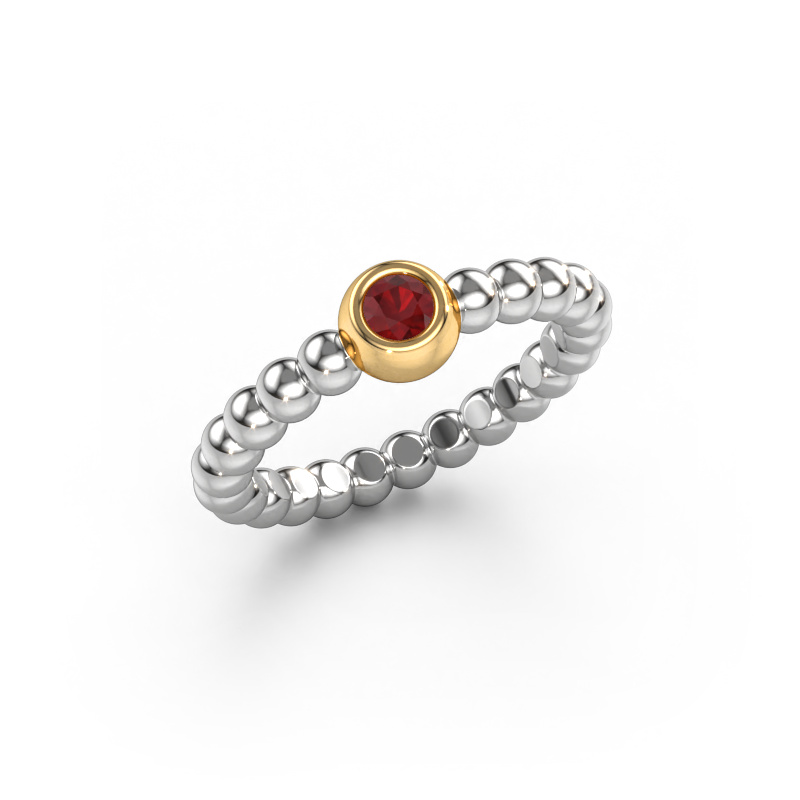 Image of Stackable ring Dini 585 white gold Ruby 3 mm