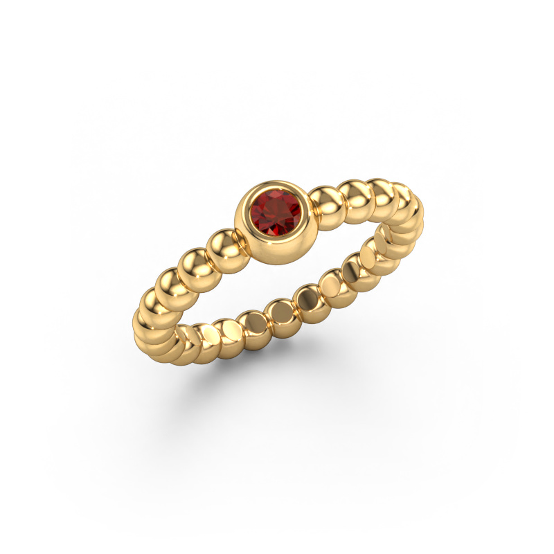 Image of Stackable ring Dini 585 gold Garnet 3 mm