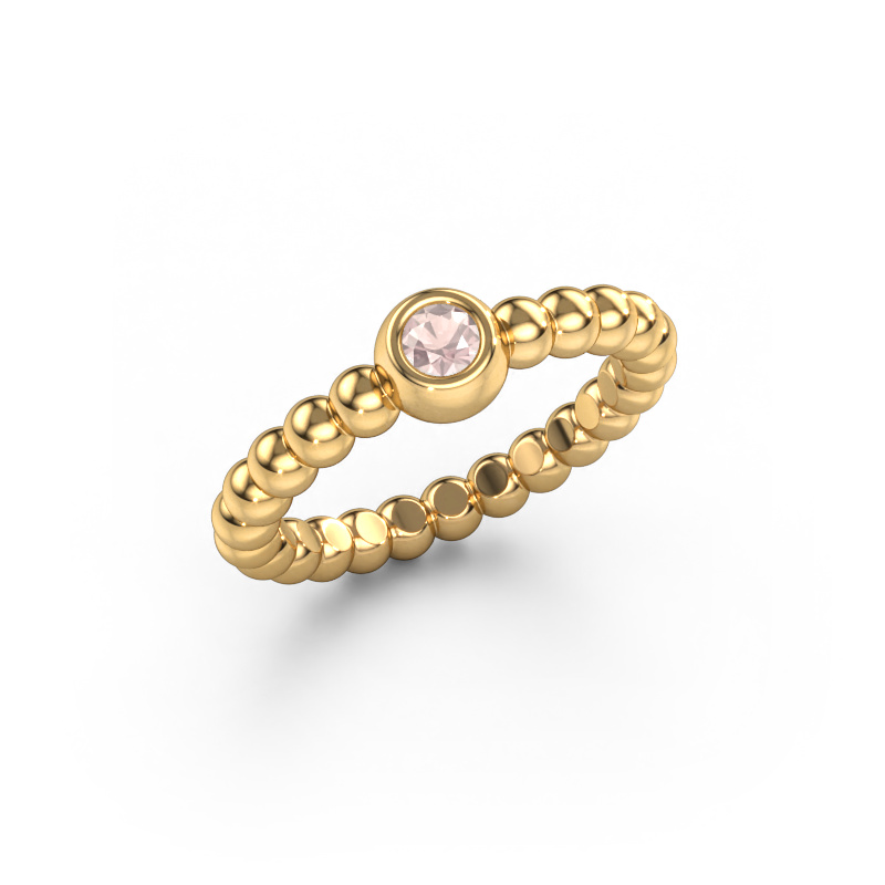 Image of Stackable ring Dini 585 gold Morganite champagne 3 mm