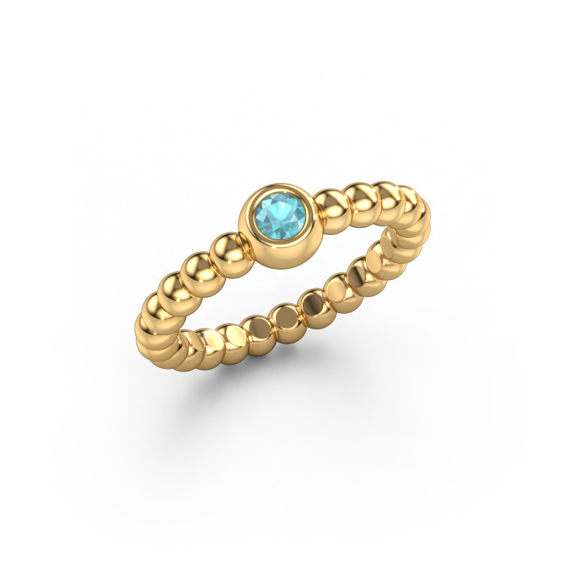 Bild von Vorsteckring Dini 585 Gold Blau Topas 3 mm