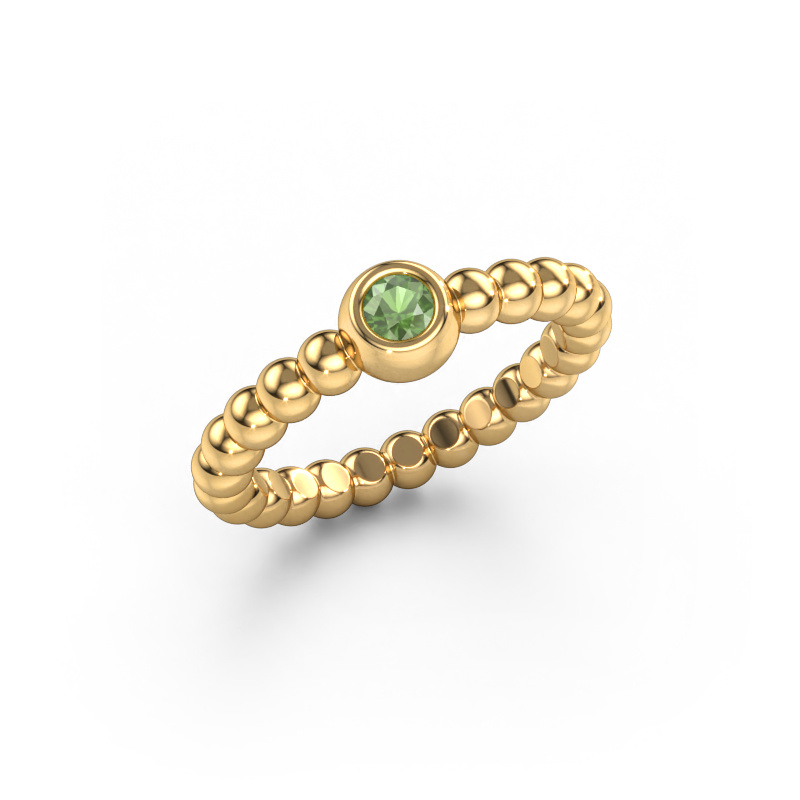 Image de Bague superposable Dini 585 or jaune Vert tourmaline 3 mm