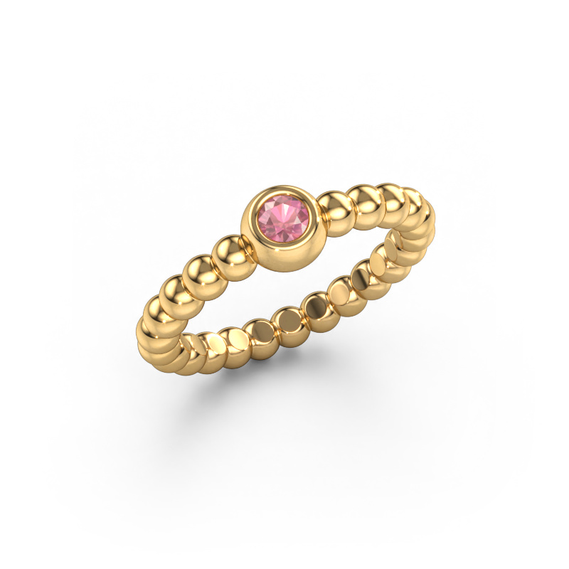 Image of Stackable ring Dini 585 gold Tourmaline pink 3 mm