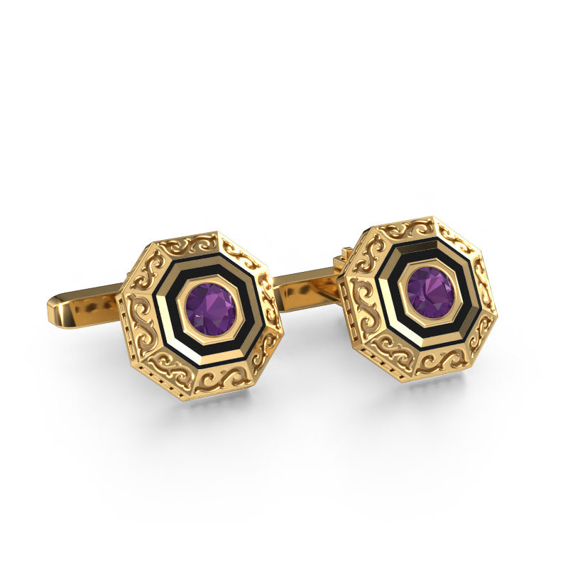 Bild von Manschettenknöpfe Dion 585 Gold Amethyst 5 mm