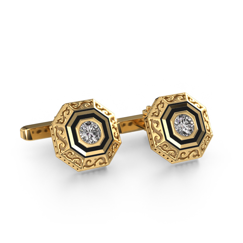 Image of Cufflinks Dion 585 gold Diamond 1.00 crt
