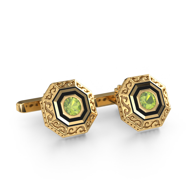Image of Cufflinks Dion 585 gold Peridot 5 mm