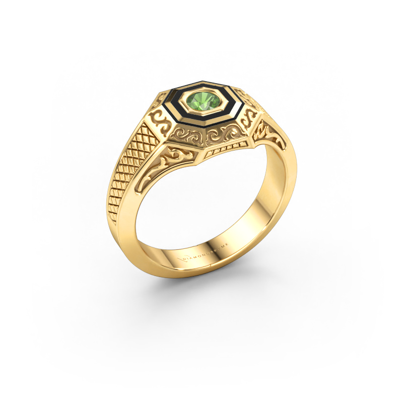Bild von Herrenring Dion 585 Gold Turmalin grün 4 mm