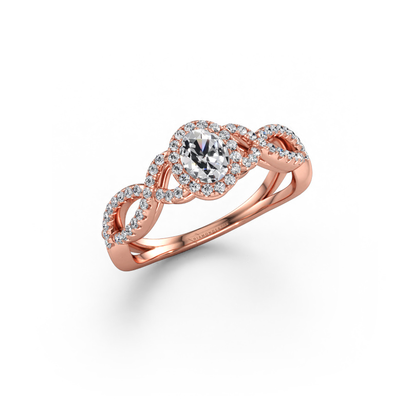 Immagine di Anello di fidanzamento Dionne ovl 585 oro rosa Diamante 0.66 crt