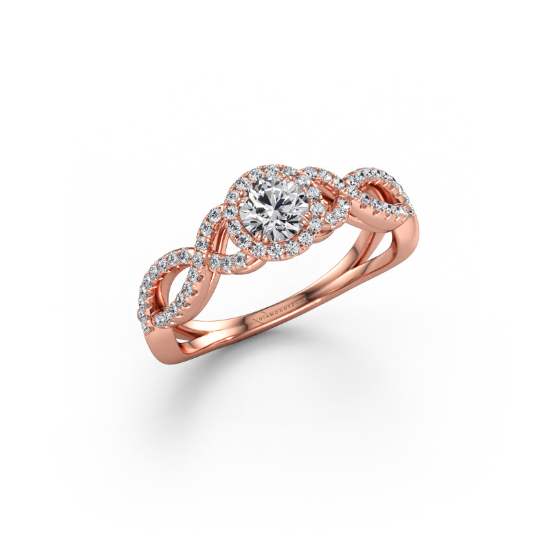 Immagine di Anello di fidanzamento Dionne rnd 585 oro rosa Diamante 0.56 crt