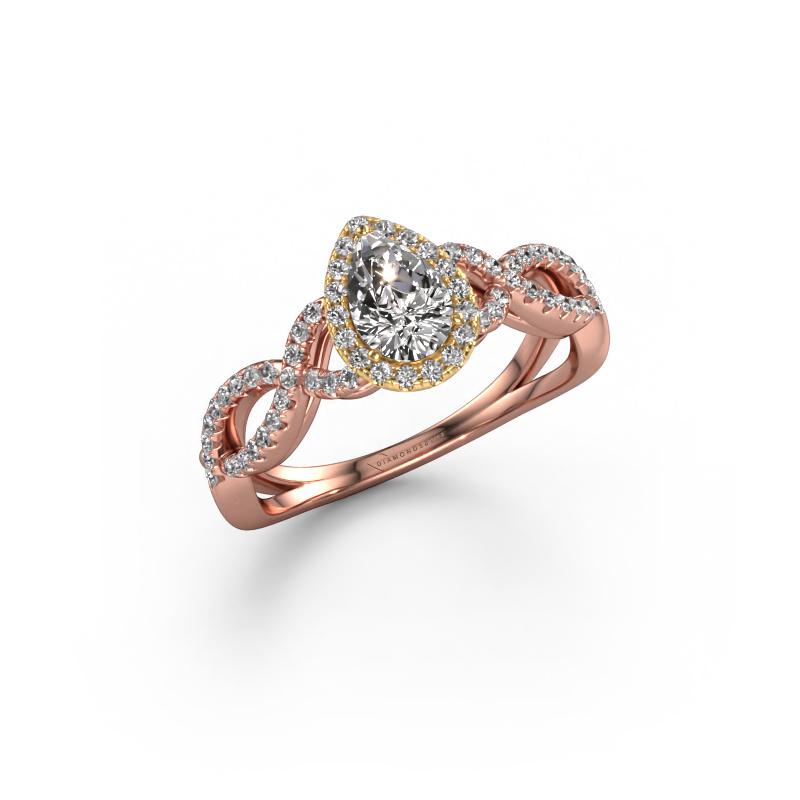 Image of Engagement ring Dionne pear 585 rose gold Diamond 0.77 crt