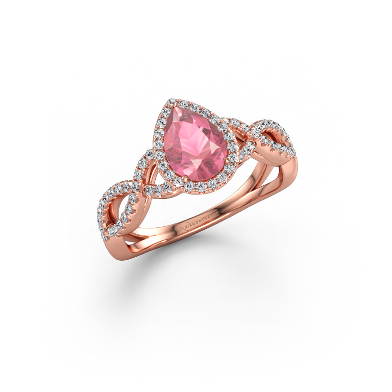 Immagine di Anello di fidanzamento Dionne pear 585 oro rosa Tormalina rosa 7x5 mm