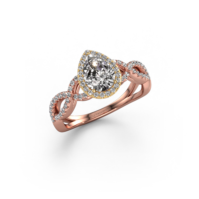 Bild von Verlobungsring Dionne pear 585 Roségold Lab-grown Diamant 0.99 crt