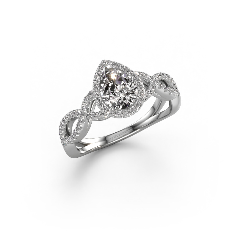 Image of Engagement ring Dionne pear 950 platinum Lab-grown diamond 0.99 crt