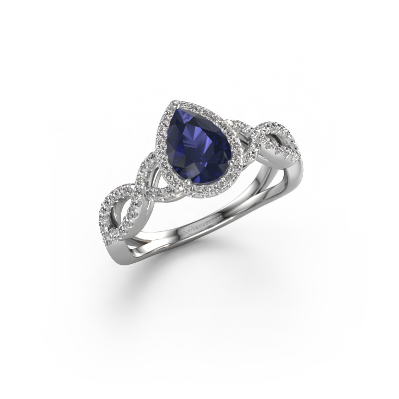 Image of Engagement ring Dionne pear 950 platinum Sapphire 7x5 mm