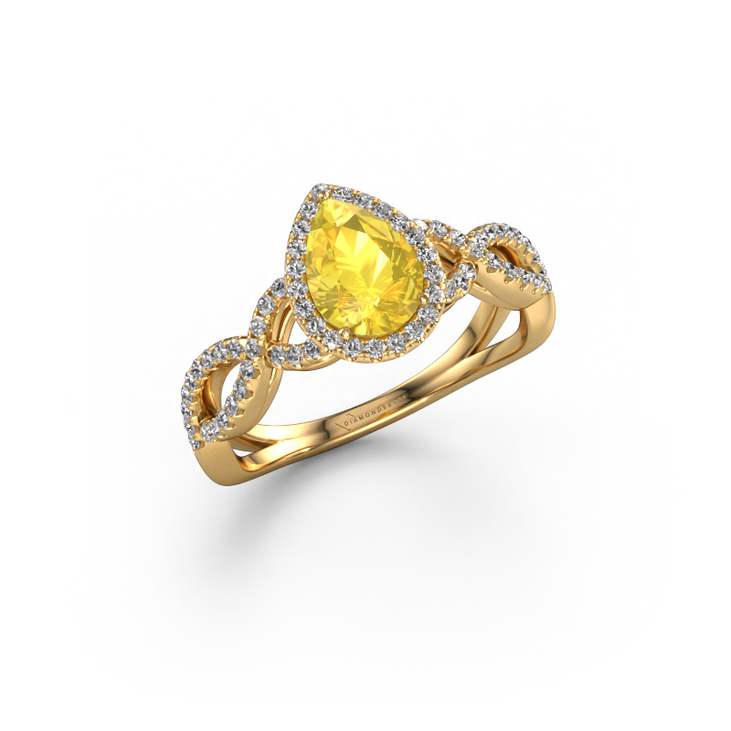Bild von Verlobungsring Dionne pear 585 Gold Gelb Saphir 7x5 mm