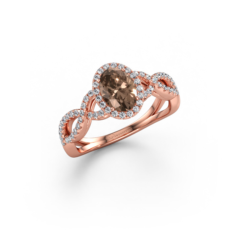 Image de Bague de fiançailles Dionne ovl 585 or rose Diamant brun 1.03 crt