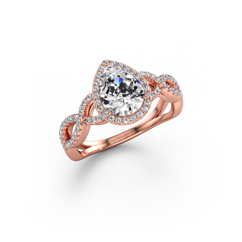 Immagine di Anello di fidanzamento Dionne pear 585 oro rosa Diamante lab grown 1.36 crt