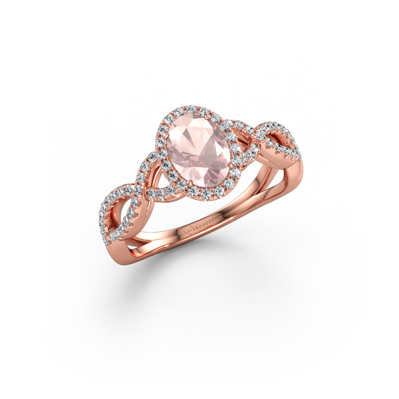 Immagine di Anello di fidanzamento Dionne ovl 585 oro rosa Morganite champagne 7x5 mm