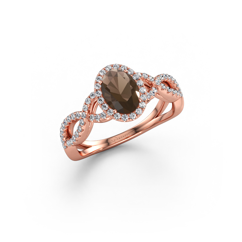 Immagine di Anello di fidanzamento Dionne ovl 585 oro rosa Quarzo fumé 7x5 mm