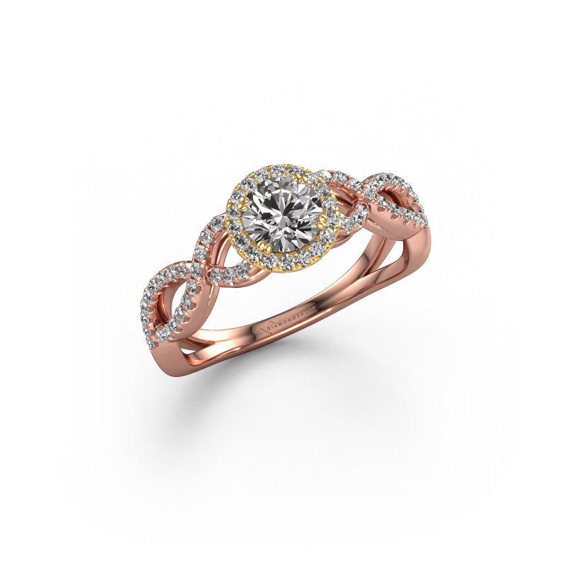 Image of Engagement ring Dionne rnd 585 rose gold Diamond 0.72 crt